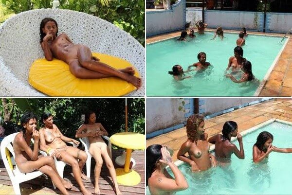Brazil Pool Sunbath photos - Watching naked nudists