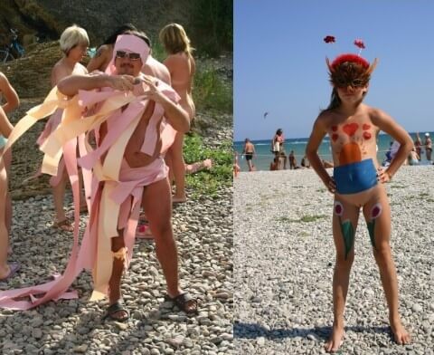 Natural Mud Camouflaging pics - Social Nudism Around the World