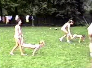 A nudist gathering at the stadium and sports - Simplicity is the key to nudism