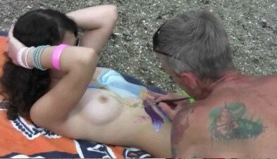 Body Art Nudist Beach 1 Full HD video - A nude person strives for inner harmony and peace of mind