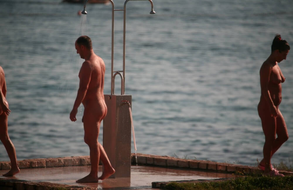 Naturist Shower at Dusk pics - Naturists believe in themselves and their potential